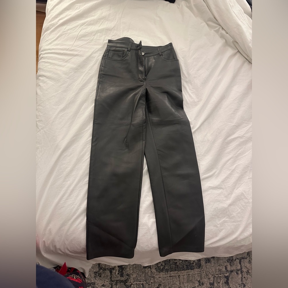 Wilfred Charcoal Leather Trousers